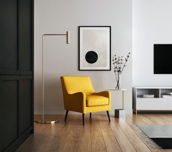 Solid colour and matt finish PVC wall panels in a contemporary interior